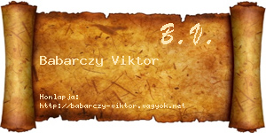 Babarczy Viktor névjegykártya